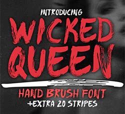 皇家级英文书法字体：WICKED QUEEN Brush Font +extra